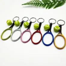 

Simulation Mini Tennis Racket Ball Keychain Pendant Bag Key Ring Accessories