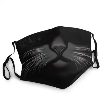 

Cat Face Big Eyes Whiskers Non-Disposable Face Mask Pattern PM2.5 Anti Haze Dustproof Protection Cover Respirator Mouth Muffle