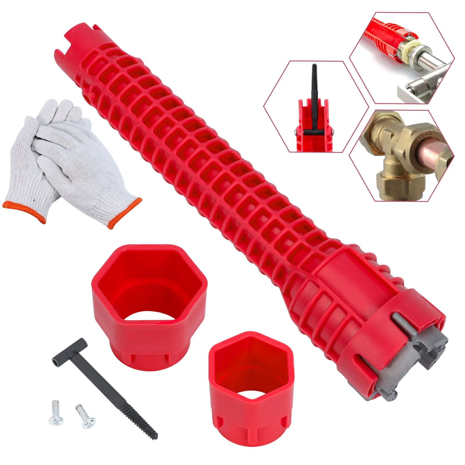 8 In 1 Basin Flume Wrench Faucet Sink Installer Plumbing Tool Repair