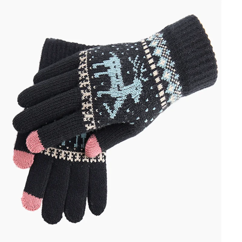 2020 корейские зимние перчатки вязаные шерстяные с сенсорным экраном для женщин