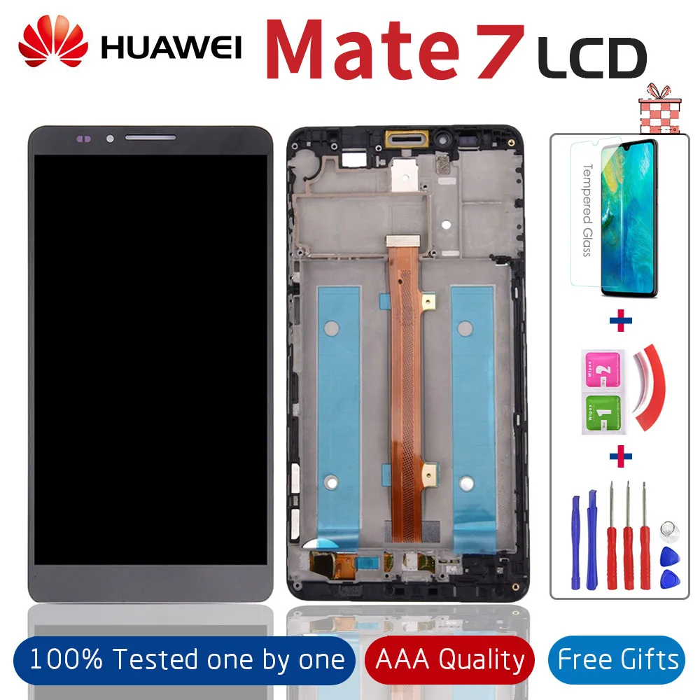 

6.0'' For HUAWEI Mate 7 Display LCD IPS LCD Touch Screen with Frame Digitizer Replacement MT7-TL00 For Mate 7 LCD Display Parts