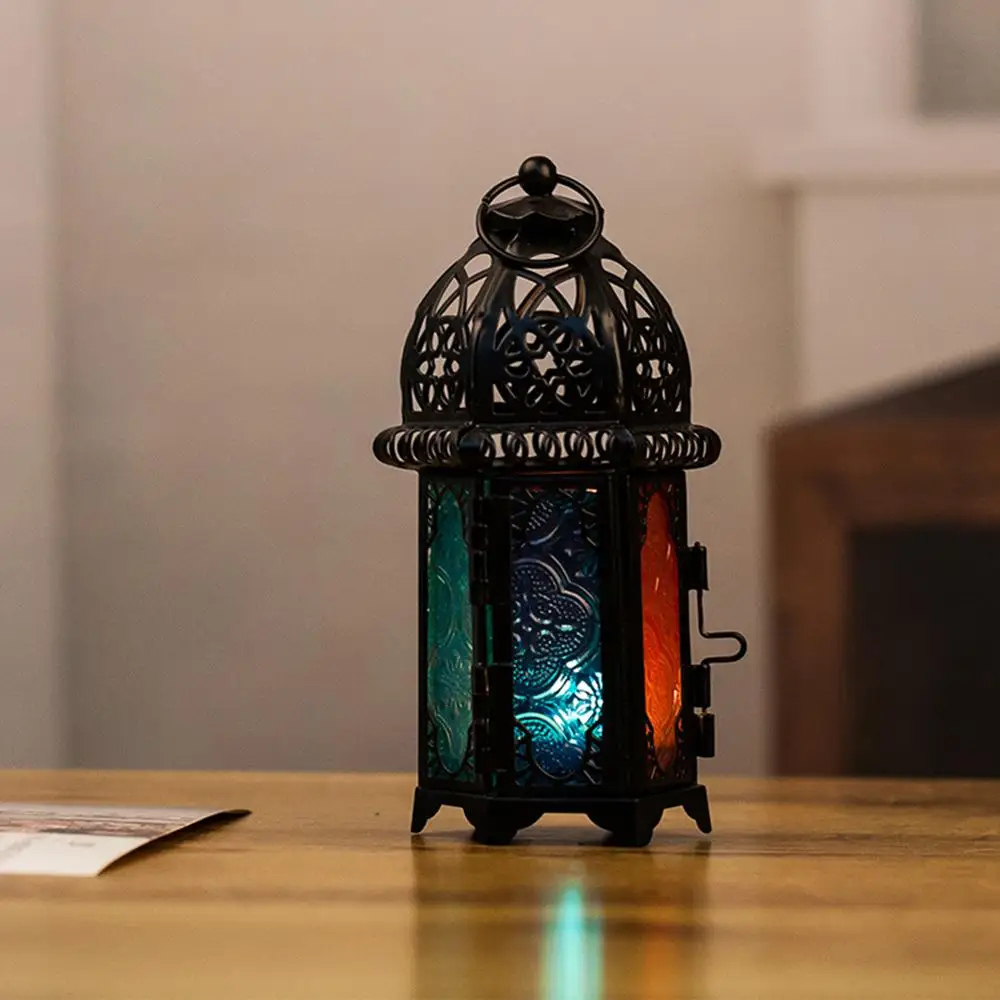 Candle holders New European candlestick vintage hanging candle holder Moroccan glass candle lantern wedding home decor