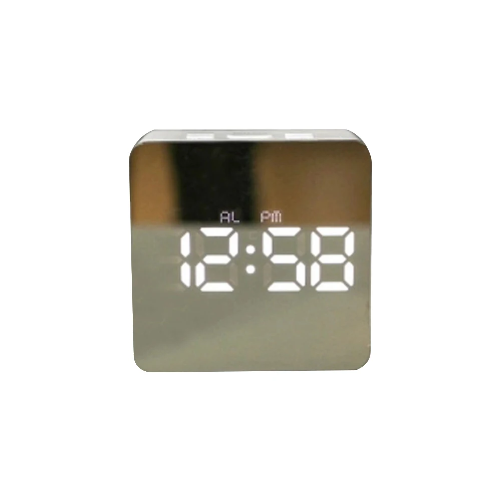

New Multifunction Mirror LED Night Light Alarm Clock Thermometer Digital Clock Snooze Display Time Table Desktop Alarm Clock