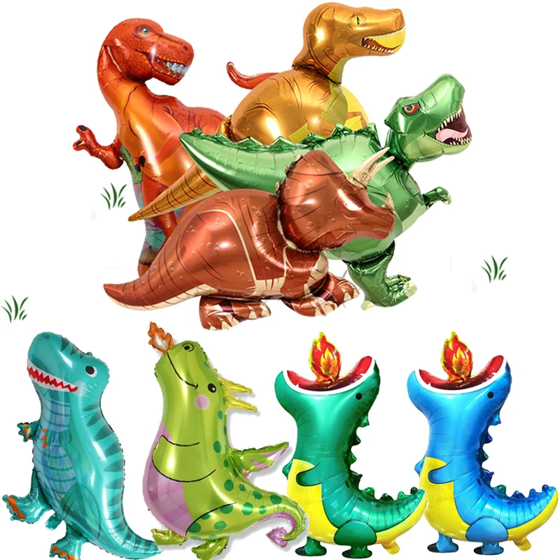 New Charizar Tyrannosaurus Raptors Triceratops Jurassic Dinosaur Balloons Boy' Birthday Party Decor Baby Shower Helium Globos