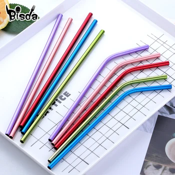 

100pcs Stainless Steel Drinking Straw Wholesale Reusable Metal Straw Gold Straws Food Grade Juicy Party Straws Brush Set Bar