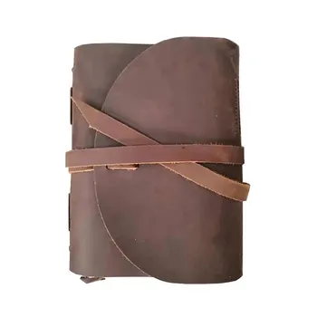 

Handmade vintage travel journals 360pages Crazy horse leather 7.5“x6" research notebooks / diary genuine cowhide leather