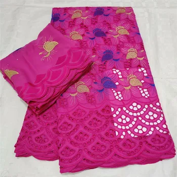 

High Quality Punch Cotton African Dry Lace Fabric Embroiderey Swiss Voile Lace In Switzerland For Party Dress Sew Soft