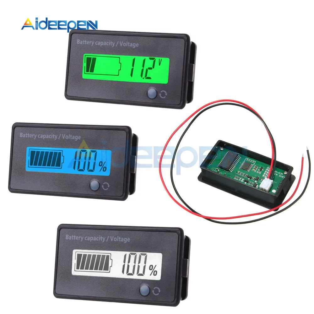 18650 Li-ion Lithium 7 Lead-acid Waterproof  LCD Battery Capacity Digital Tester