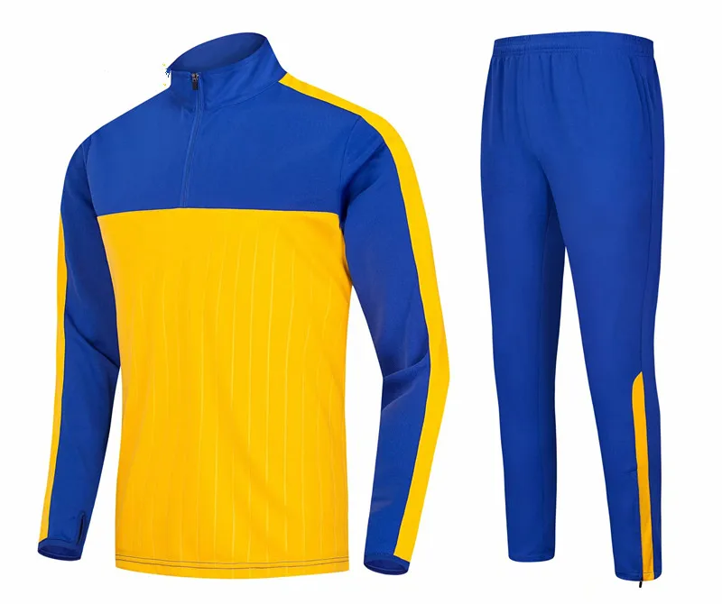 Новая футбольная куртка и футбольные штаны, тренировочный костюм для футбольного матча, пальто с длинным рукавом, спортивная одежда, футбольные наборы для бега на заказ - Цвет: Color H