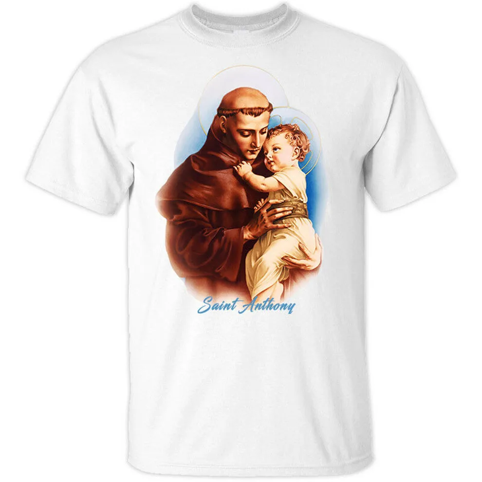 Saint Anthony Of Padua V4 (1195-1231) Футболка (белая) все размеры S-3Xl Юмористическая футболка |
