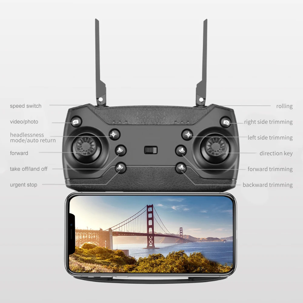 LSRC 2021 Новый Квадрокоптер Дрон E525 HD 4K 1080P камера и WiFi FPV HeightKeeping RC складной игрушка