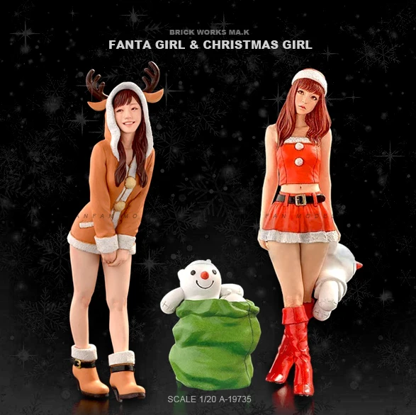 

1/20 Resin Kits Deer Beauty Girl & Christmas Girl Resin Soldier (80mm) A-19735