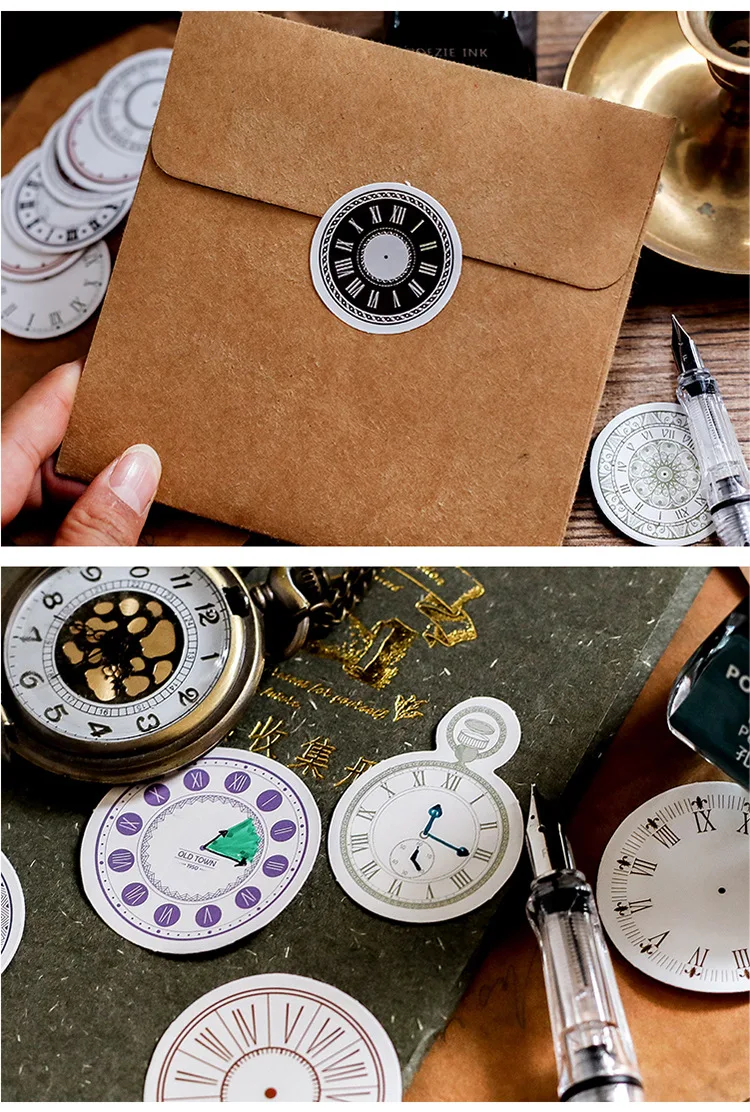 1 шт. часы самоклеющиеся бумажные крафт-бумажные наклейки для скрапбукинга канцелярские принадлежности для скрапбукинга декор
