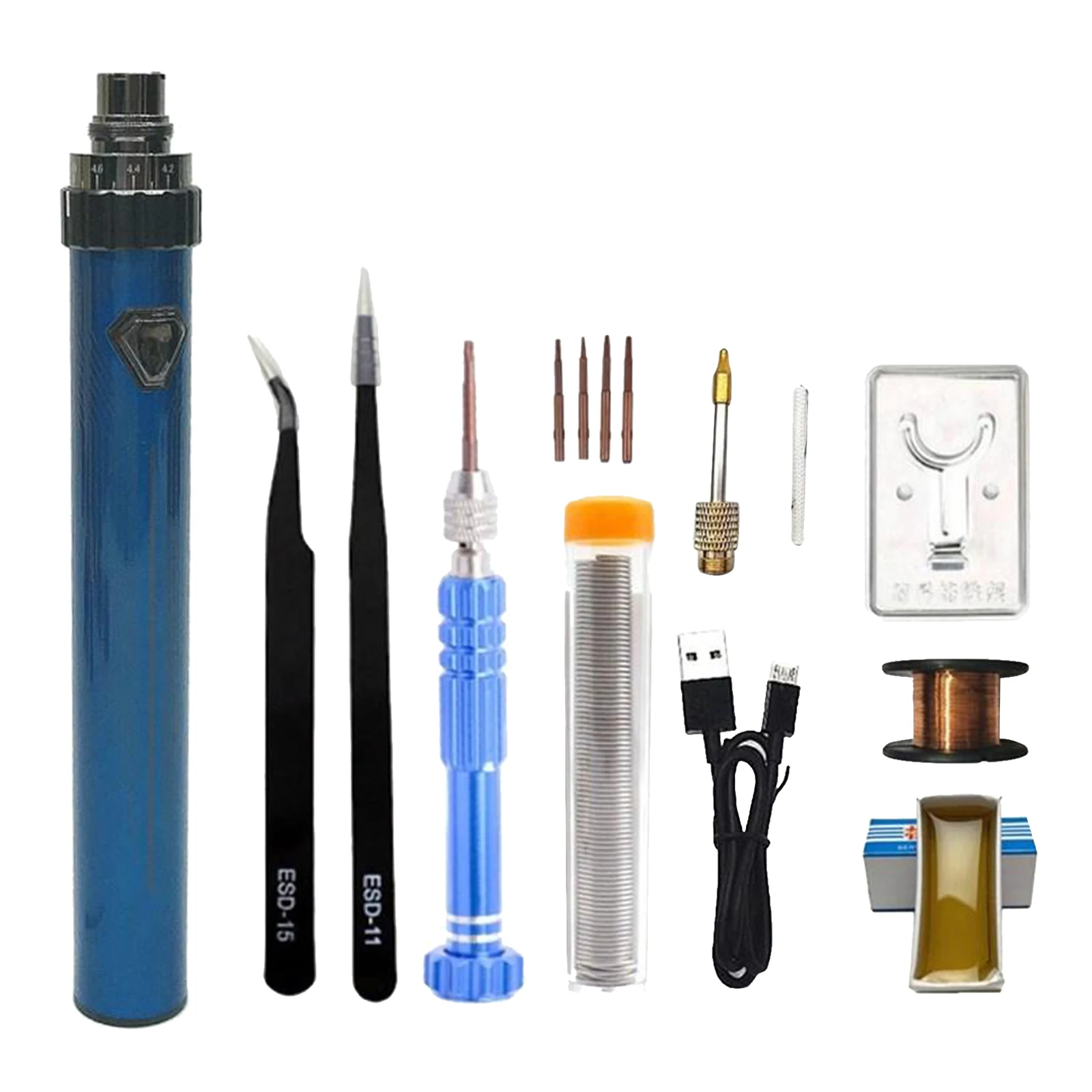 Cordless Electric USB Soldering Iron Pen 5V 15W Mini Tip Button Switch Soldering Welding