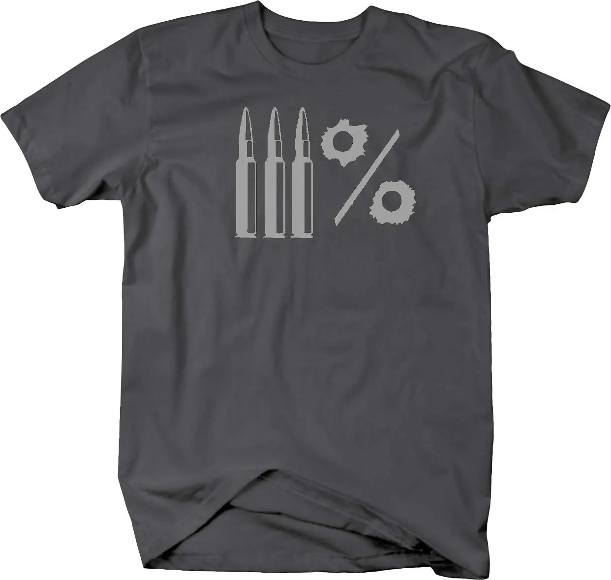 Grey 3% 3 Percenter Biker Rifle 556 Ammo Bullets T Shirt 6XL |