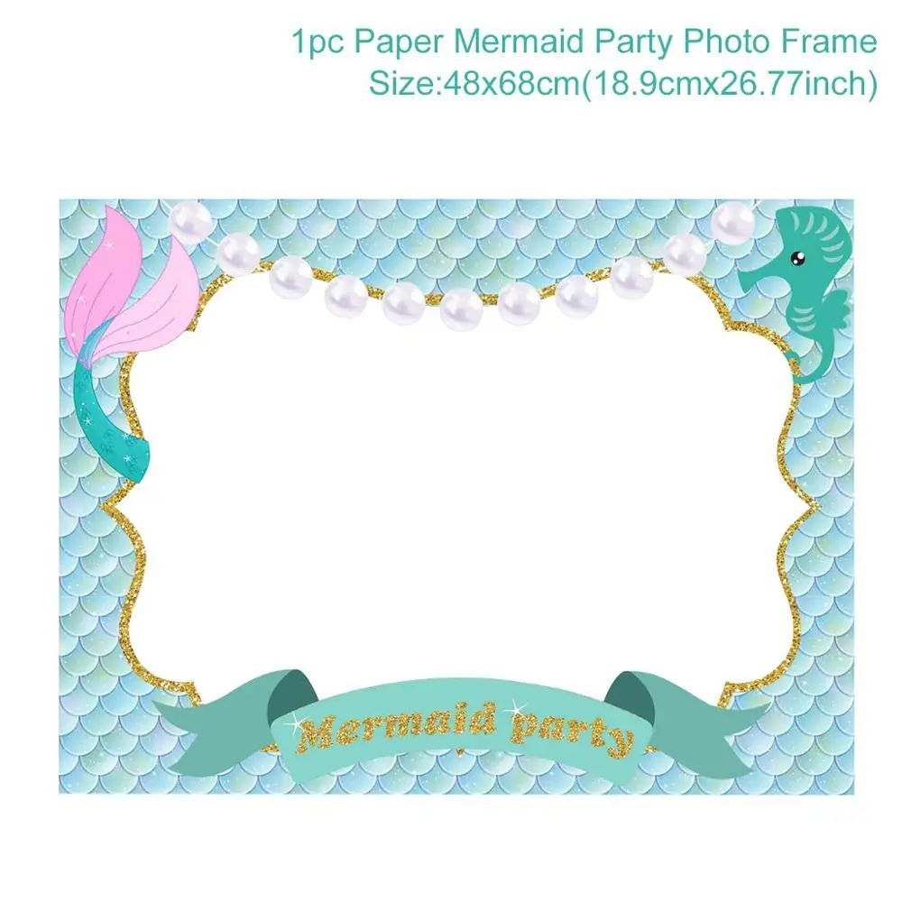 Mermaid Photo Frame QIFU/вечерние воздушные шары «хвост русалки», «хвост русалки», «Русалочка», декор «Русалочка», «День рождения», декор для девочек, декор для свадьбы - Цвет: Mermaid Photo Frame