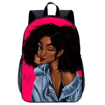 

17 Inch African black gril Gengar Backpack Multicolor School Bag for Teenagers Students Kids Rucksack Book Bag Bolsa Escolar