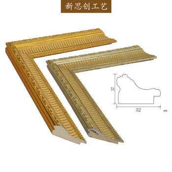 

Shenzhen factory direct solid wood frame line custom gold and silver retro American art oil painting mounting