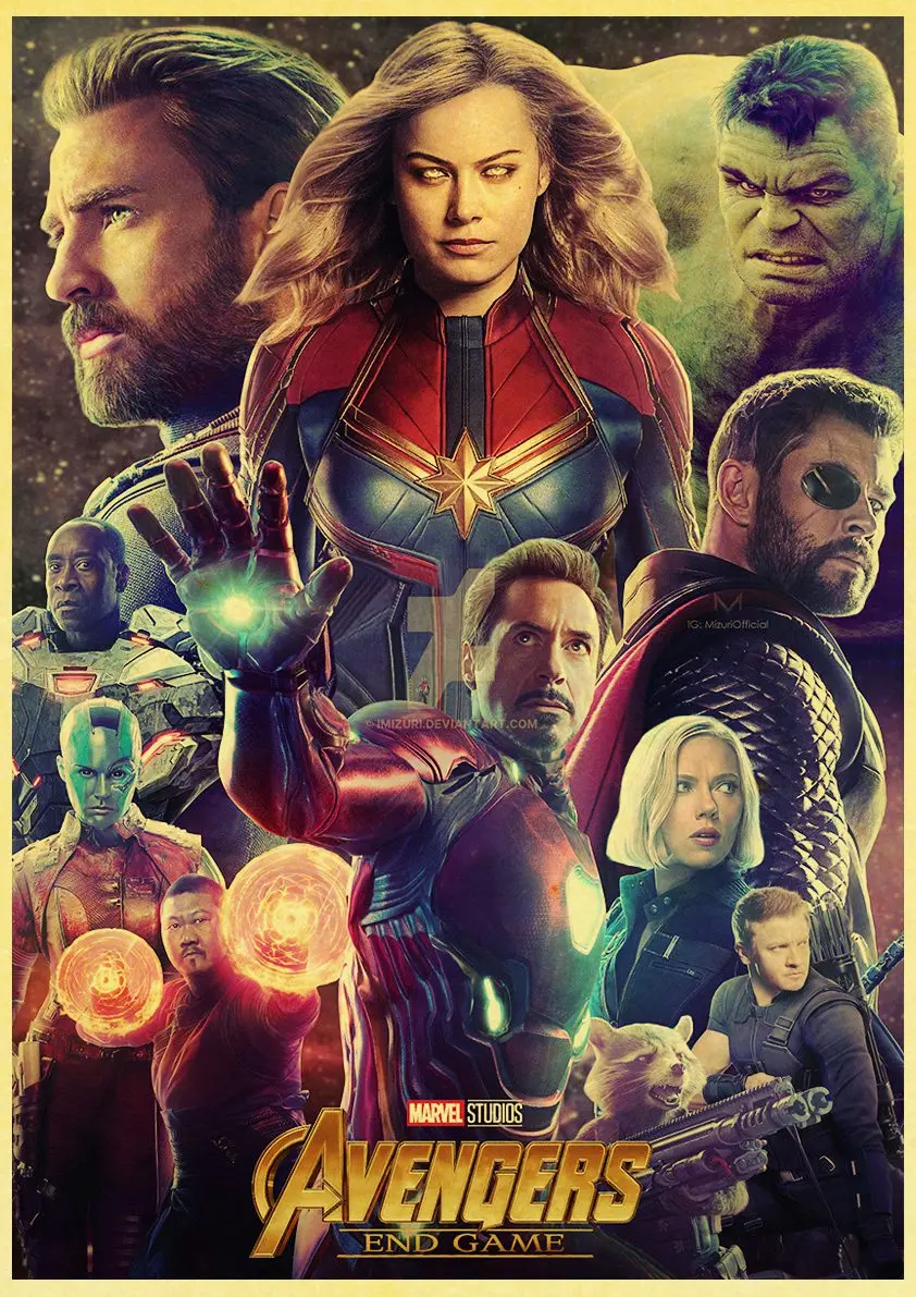 E142 Ретро плакат Мстители Endgame 4 плакат для кафе украшение для детской крафт-бумаги стикер на стену художественная живопись - Цвет: E142