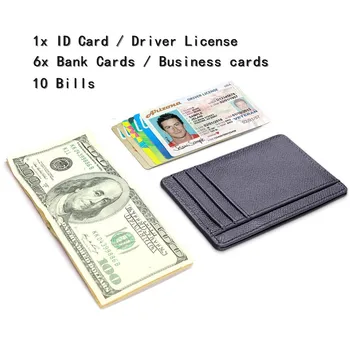 

Hot 2019 Fashion Men Simple Card Holder PU Leather 6 Card Slot Lichee Pattern Solid Color Ultra-Thin Card Package Small Wallet