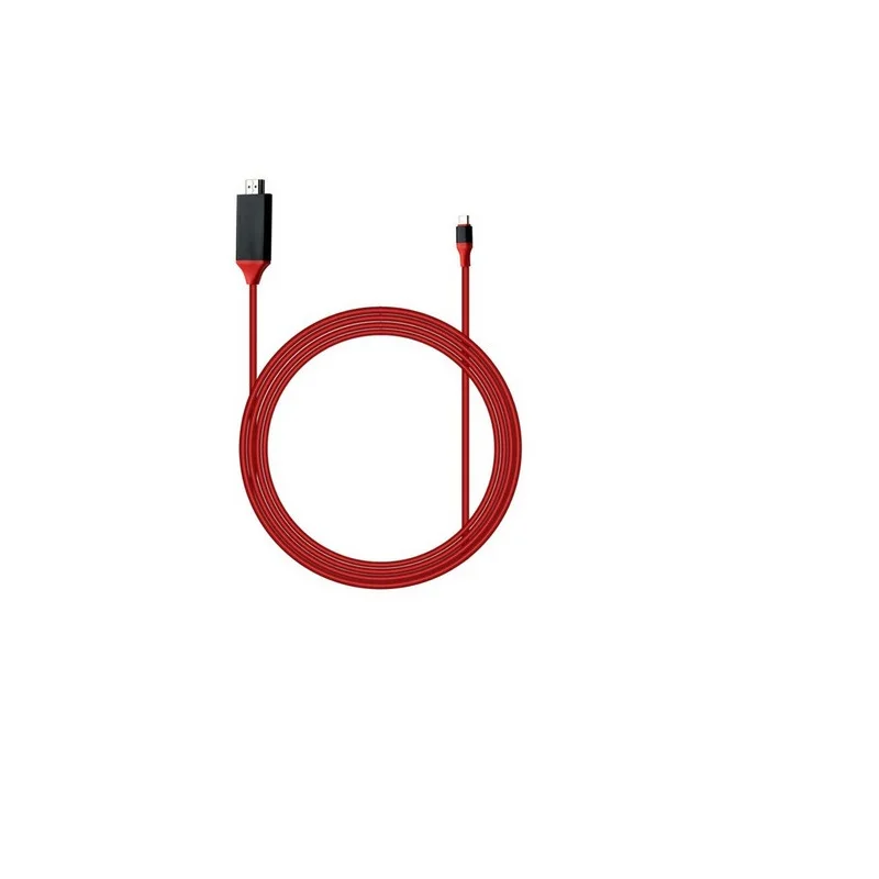 USB 3,1-HDMI 4K Кабель-адаптер 2 м type C-HDMI кабель для MacBook samsung Galaxy S9/S8/Note 9 huawei ThinkPad USB-C HDMI d20 - Цвет: Красный