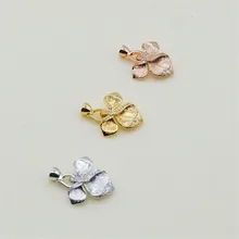 

DIY pearl jewelry accessories necklace bracelet sweater chain single row clover buckle copper plated 18K Gold