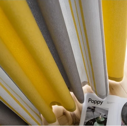 Color 1 Cloth Современные желтые и серые затемненные занавески в полоску, готовые занавески для гостиной, спальни, тюлевые занавески на заказ для кухонной двери, s T237#4 - Цвет: Color 1 Cloth
