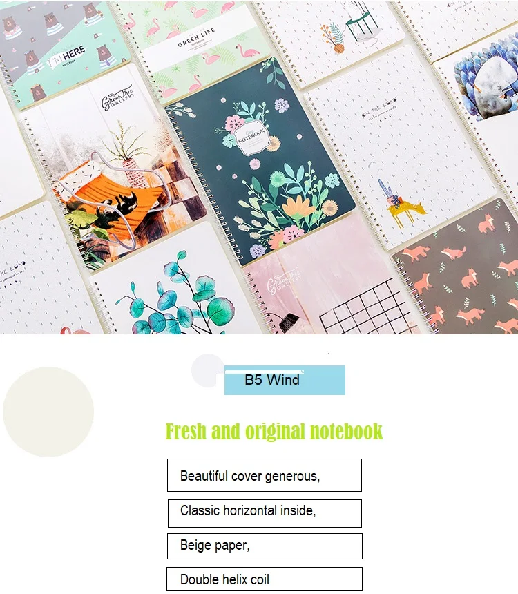 B5 partysu spiral notebook Creative notebook Students use 16k Coil notebook Cartoon notepad
