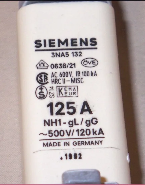 Предохранители: 3NA5132 125A 500V NH1 gG/gL