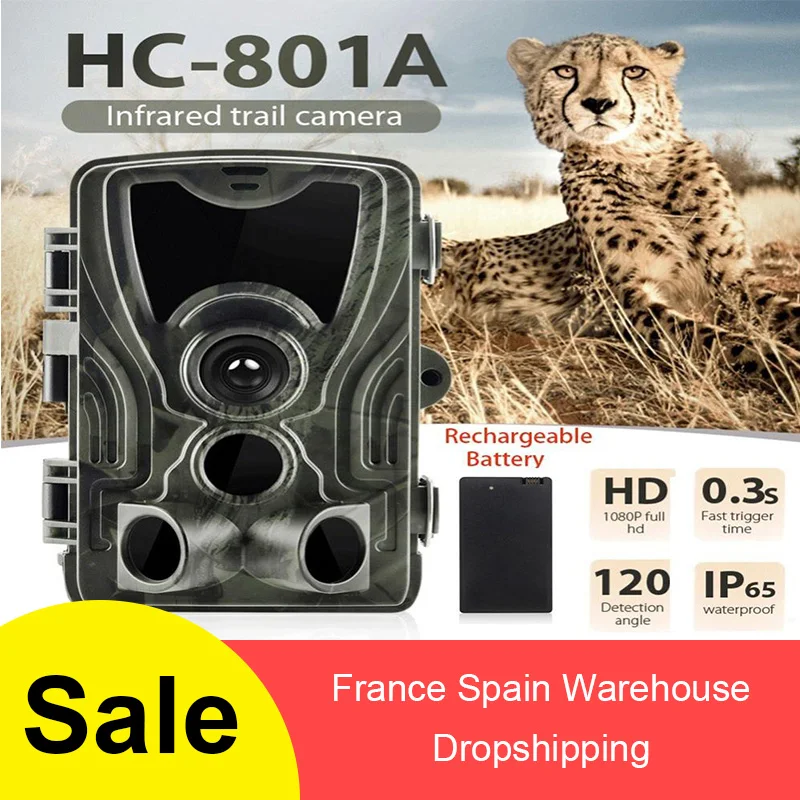 

HC-801A Hunting Camera 0.3s Trigger Time Night Version Photo Trap 16MP 1080P IP65 Wildlife Hunting Camera Surveillance Cams