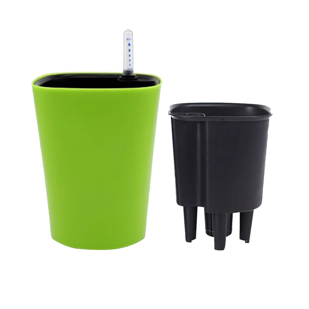 Self Watering Planter with Water Level Indicator, Indoor Garden Flower Pot, Countertop Garden Grows for Organic Herbs Flowers