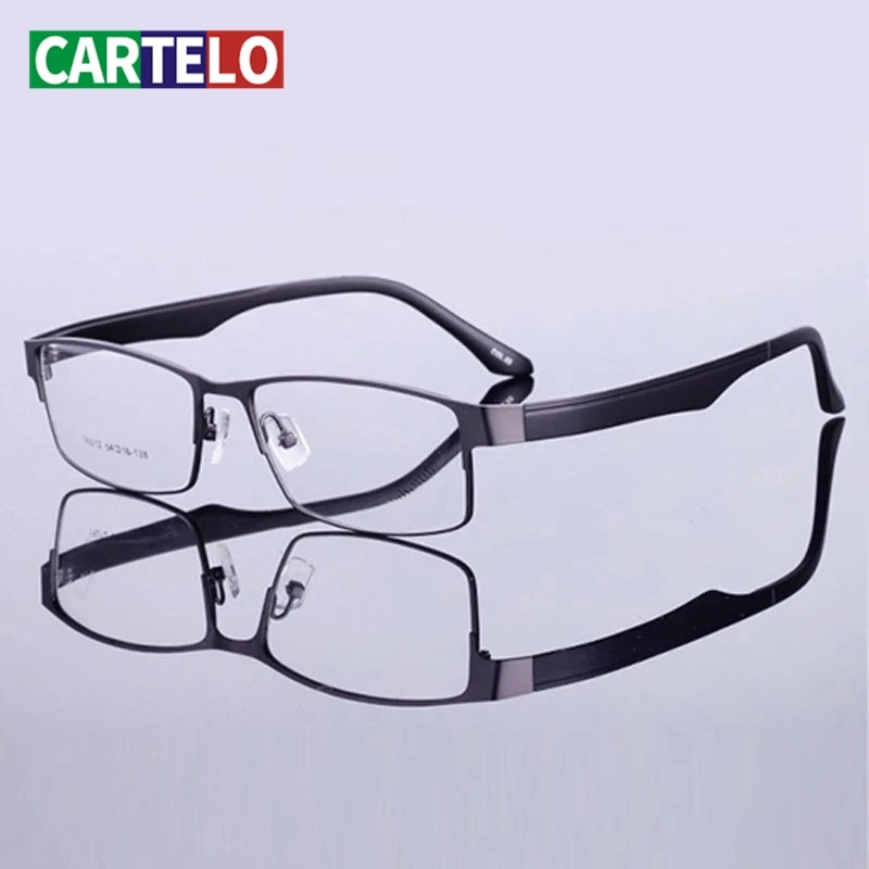 

CARTELO Ultralight Square Prescription Eyeglasses Male Eyeglass Spectacle Frame stainless steel Optical Glasses Frame Men