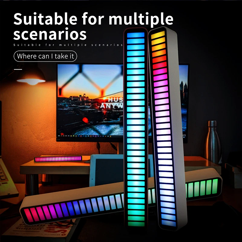 LED Rhythm Recognition Night Light RGB Music Audio Esports Table Lamp Atmosphere Light Home Decoration APP Party Volume Light cool night lights