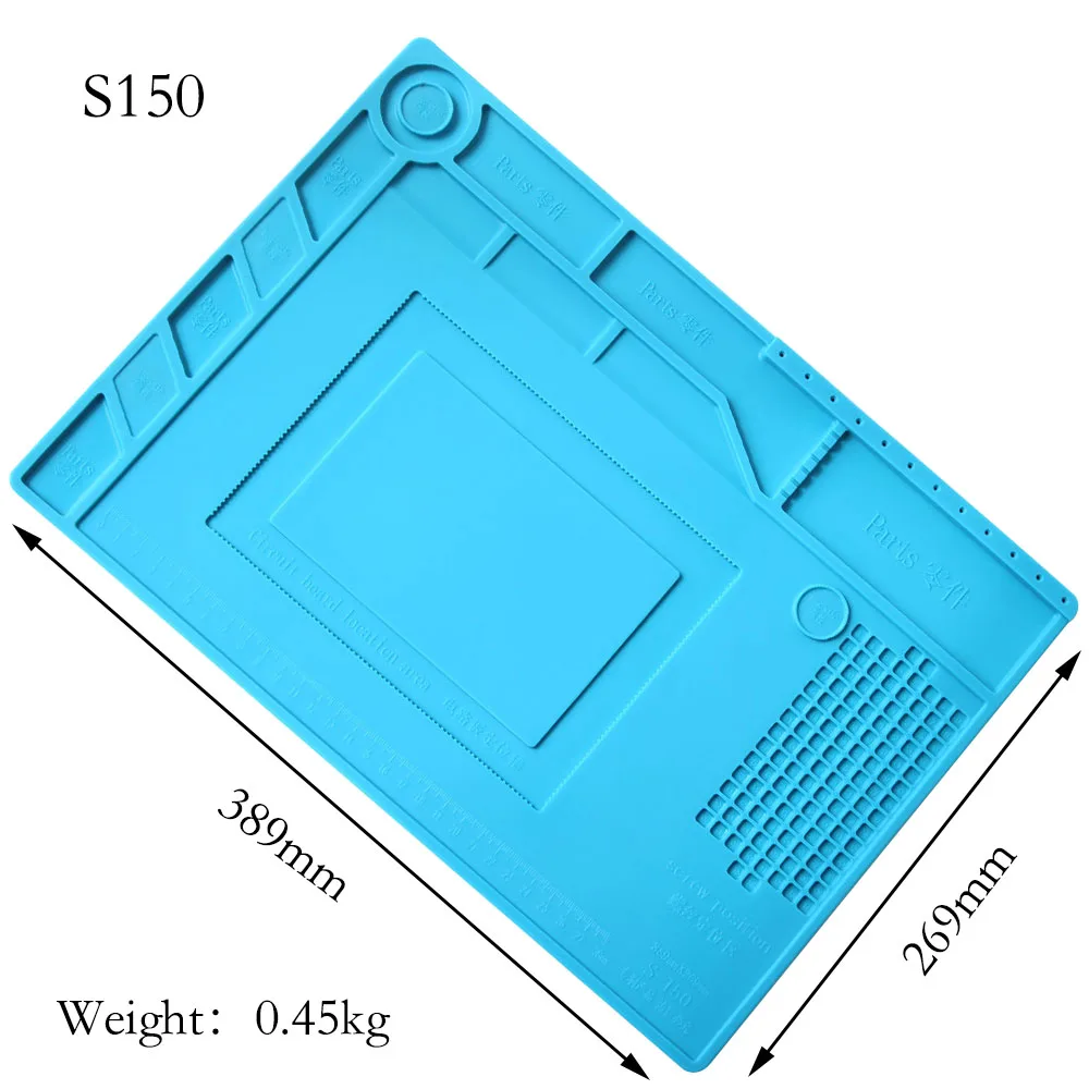 Anti Static And Heat Insulating Work Mat High Temperature Resistant Silicone Mat Air Gun Soldering Iron Welding Table Mat rework station Welding Equipment