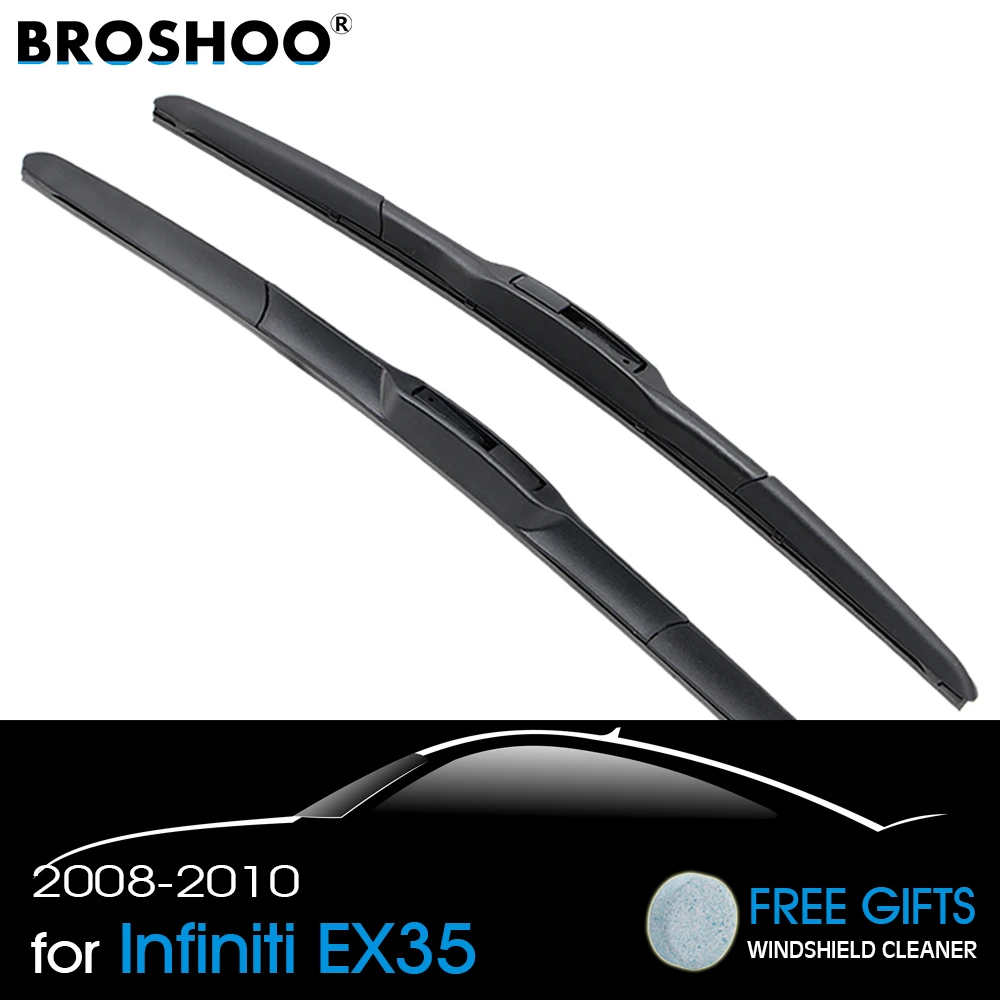 BROSHOO Car Styling Clean The Windshield Wipers Blade Soft Rubber For Infiniti EX35 22&quot&amp18&quot Fit Standard Hook Arm 2008 2009 2010 |