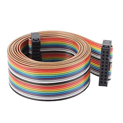 

2.54mm Pitch 20 Pin 20 Way F/F Connector IDC Flat Rainbow Ribbon Cable 148cm