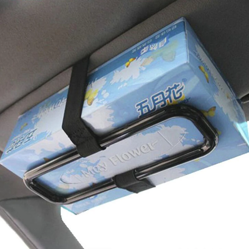 New Portable Car Sun Visor Tissue Paper Box Holder Universal Auto Seat Back Paper Napkin Seat Back Bracket Auto Accessories