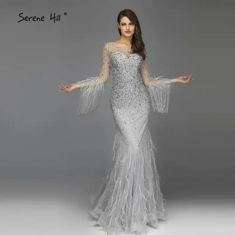evening gowns with feathers
