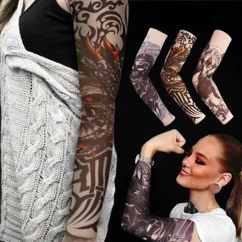 

5pcs Outdoor Cycling 3d Tattoo Printed Arm Sleeves Sun Protection Bike Basketball Compression Arm Warmers Ridding Cuff Sleeve #3