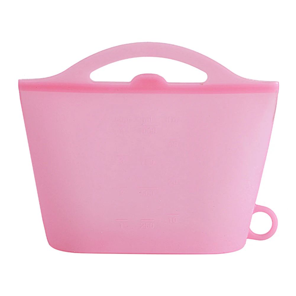 Pink Силиконовый мешок для хранения еды многоразовые Ziplock Сумки для хранения еды герметичное уплотнение микроволновая печь безопасный OCT998 - Цвет: Pink