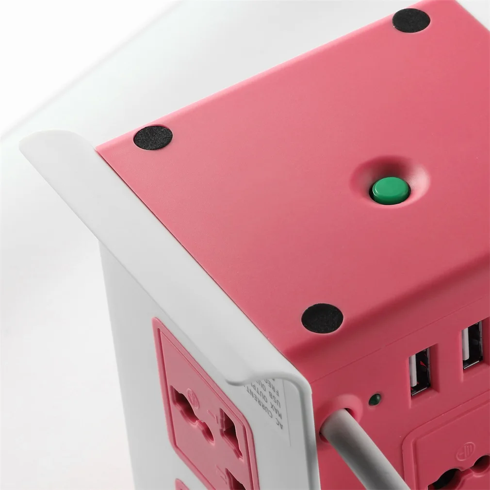 ABS+ огнеупорный 8 розеток 4 USB силовой стабилизатор напряжения башня полосы вертикальный шнур питания настольная розетка США/Великобритания/ЕС вилка JW-501