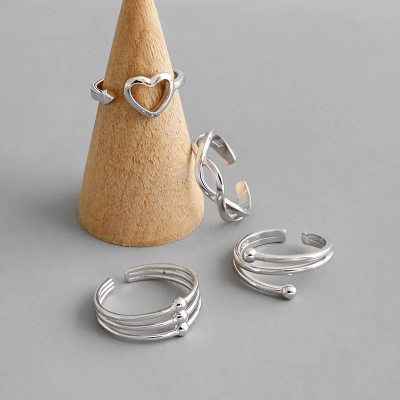 

Silvology 925 Sterling Silver Multi-layer Weave Line Rings Heart Joint Tail Rings for Women Toe Ring Two Use Creative Jewelry
