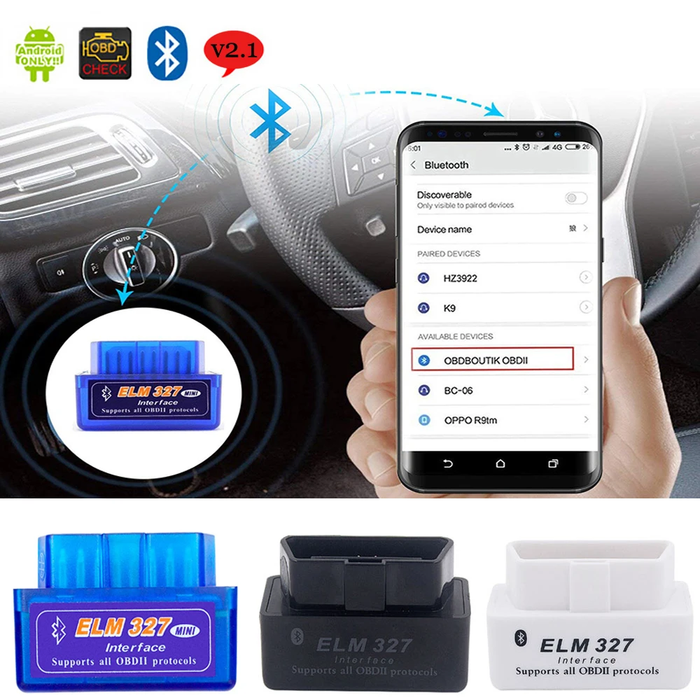 V2.1 OBD2 сканер ELM327 для Honda Civic CRV Accord Dio Bluetooth OBDII ELM 327 адаптер автомобильный