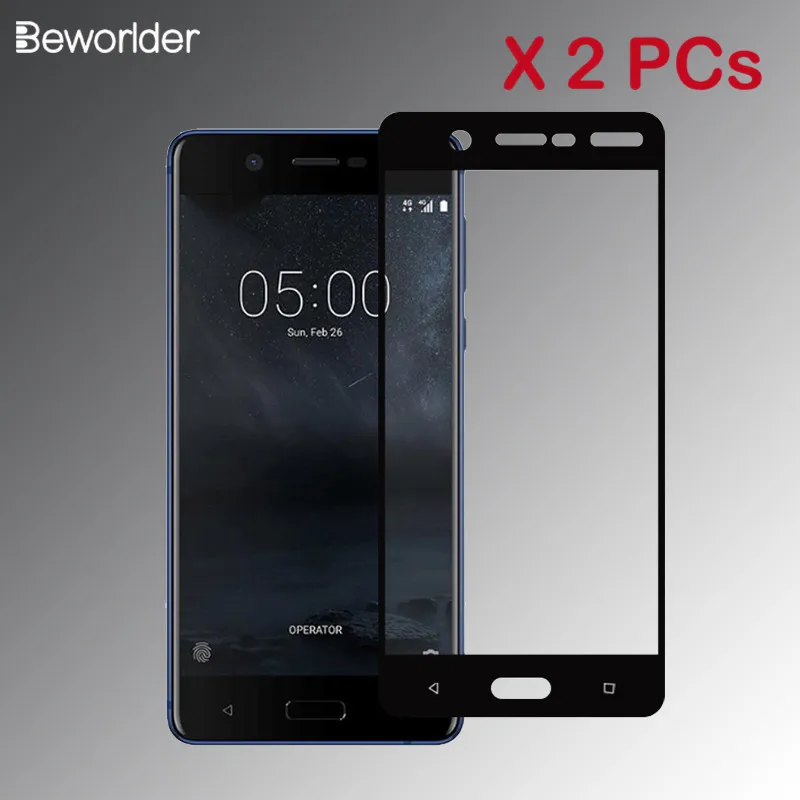 2 шт для Nokia 5 стеклянная Защитная пленка экрана красочная рамка твёрдый край |