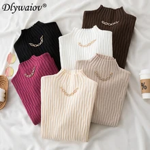 

2022 Half-high collar pullover sweater Female autumn winter bottoming knitted sweater top women solid sweater Casual clothes