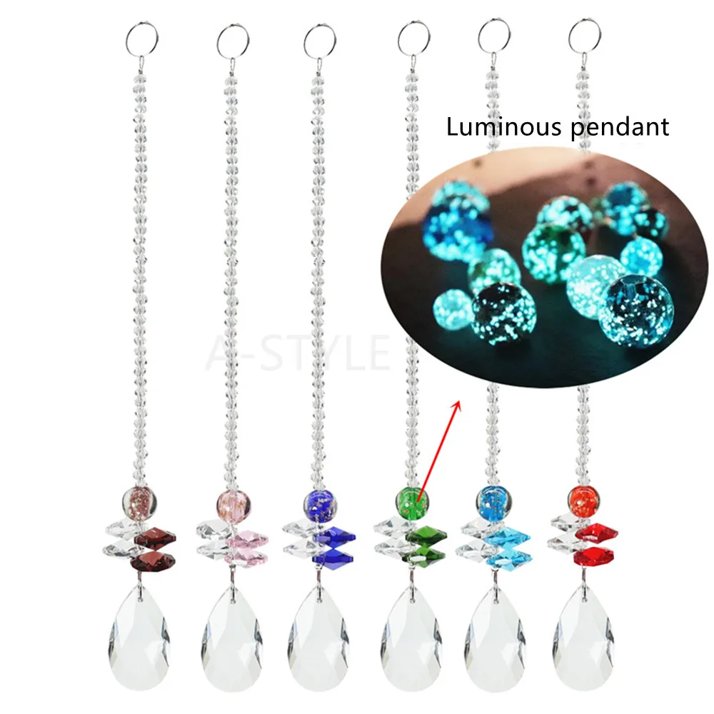 

Светящиеся радужные Ловец Солнца LEISI, 6 шт., Ловец Солнца, Хрустальная Призма, оконный декор, садовое украшение для улицы