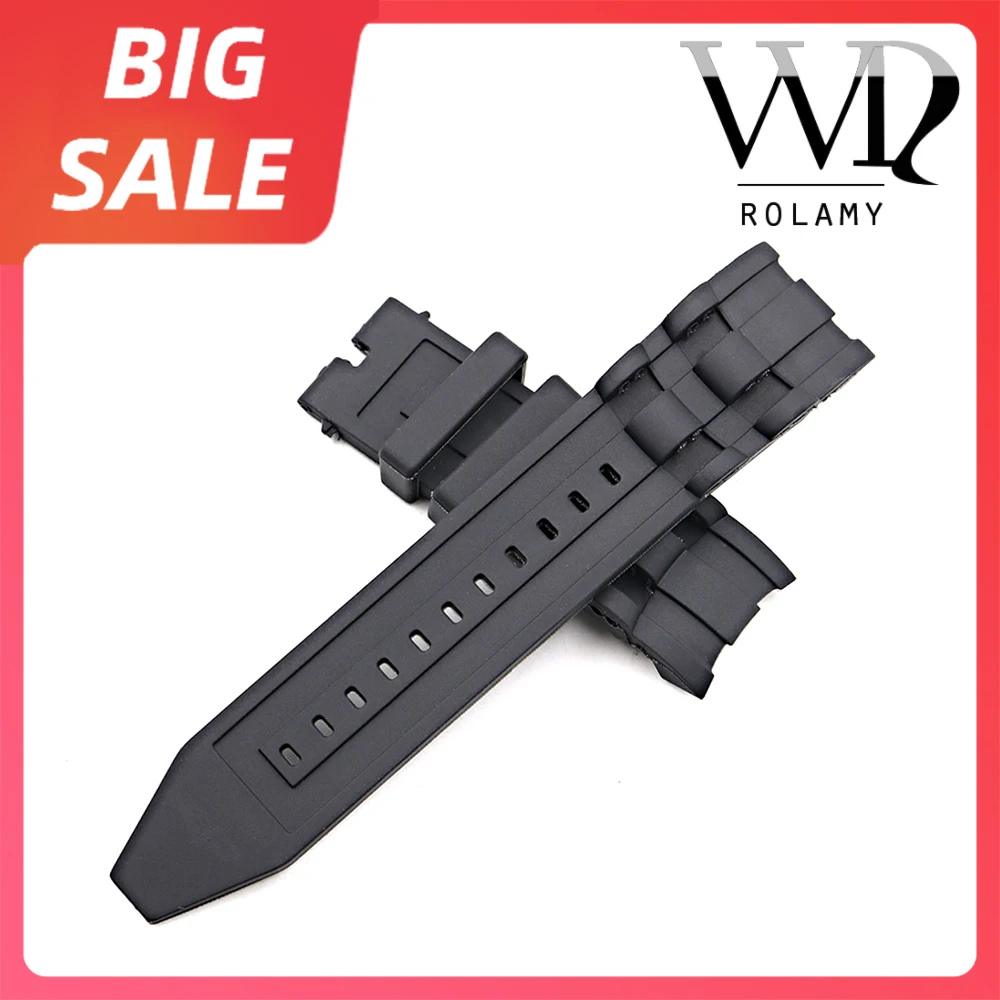 Rolamy 26 Millimetri Di Gomma Di Silicone Di Ricambio Top Di Lusso Della Vigilanza Della Fascia Per Invicta Pro Diver Collection Cronografo 6986-6991-