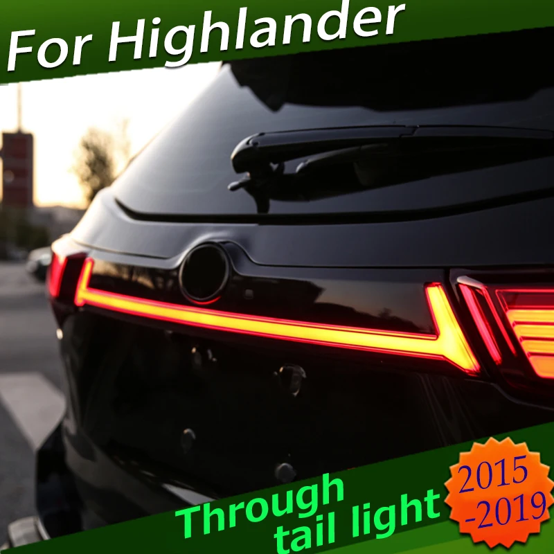 Светодиодный светильник указателя поворота для highlander модель 15-19 через багажник задний фонарь Модифицированный highlander стример задний светильник