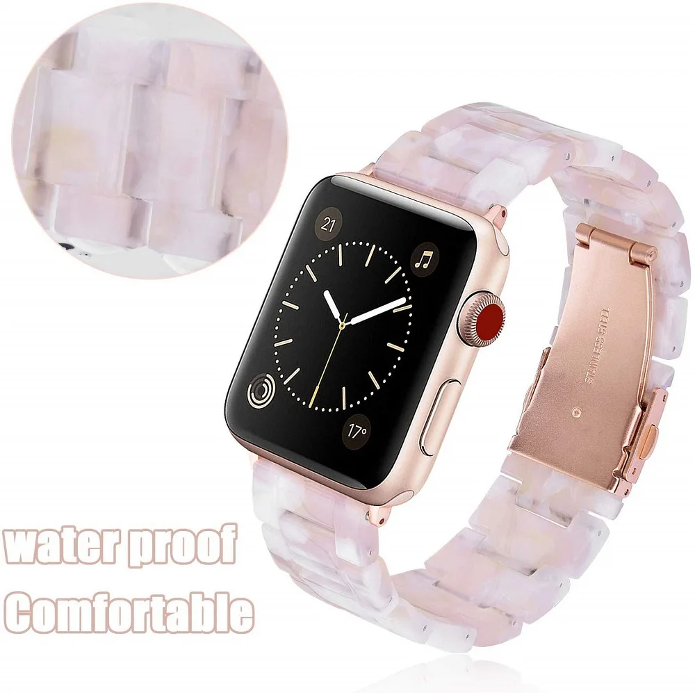 Полимерный ремешок для Apple Watch, ремешок 40 мм, 44 мм, ремешок для iWatch, браслет, ремешок для часов с пряжкой из нержавеющей стали, серия 5 4