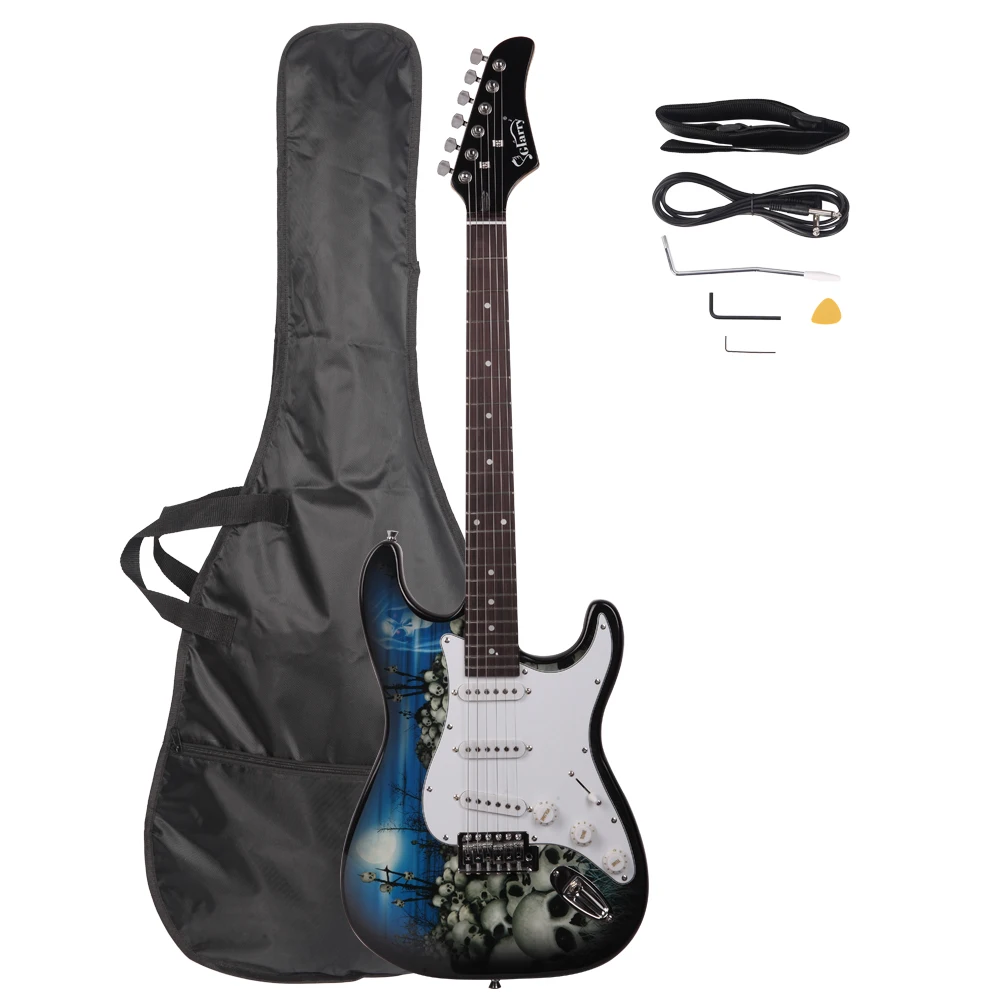 

Glarry GST-E Electric Guitar High Quality Guitar with Bag Shoulder Strap Pick Whammy Bar Cord Wrench Tool for Guitar Playing